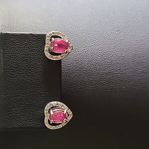 Genuine Ruby earrings in 925 setting